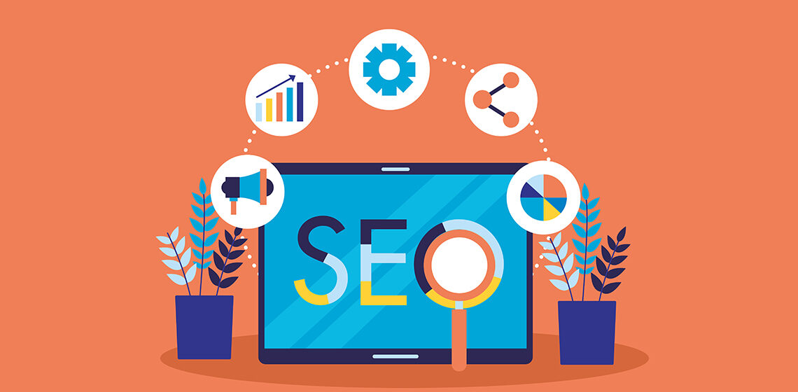 Ноутбук надписью seo